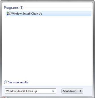 Windows Install Clean Up. More details about this tool can be found on Microsoft.com at 290301.
