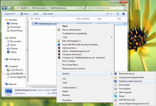 Crear Icono Mostrar Escritorio Windows Vista