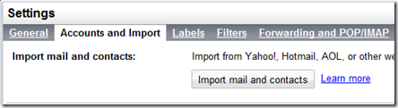 Import mail and contacts