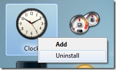 uninstall desktop แกดเจ็ต