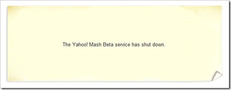 Yahoo Mash Beta Stängt - avstängning