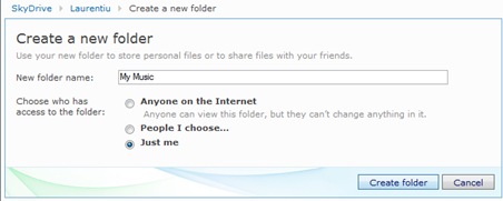 SkyDrive newfolder-