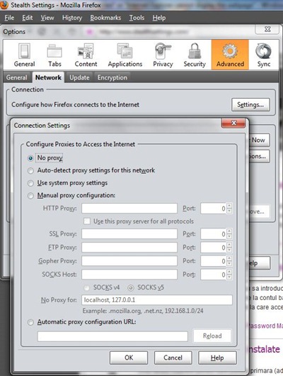 mozilla firefox proxy setup