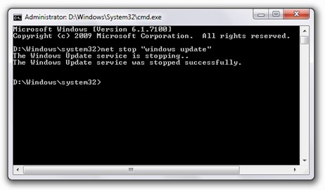 Stop windows update