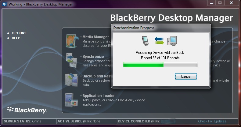 BlackBerry Desktop Мениджър