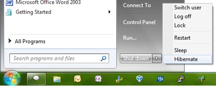 Hibernate in Windows 7