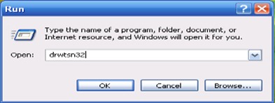 drwtsn32 run exe