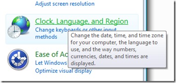 painel de controle - relógio settings