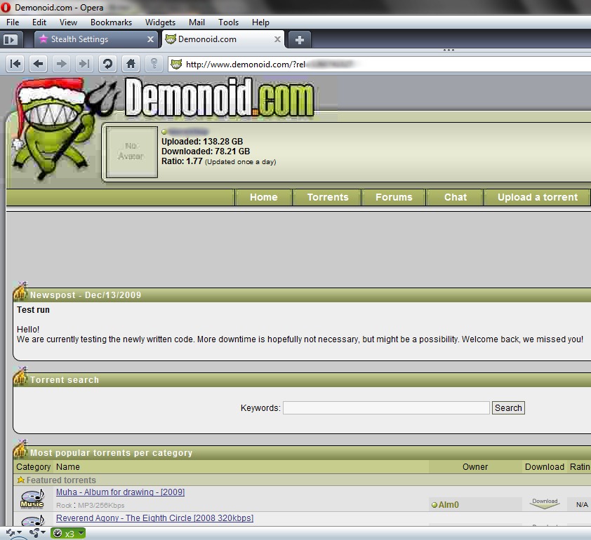 Декември demonoid.com 2009