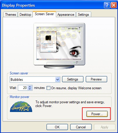Потужність - Windows XP