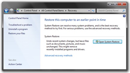 open system restore