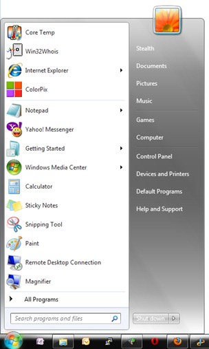 Default Start Menu