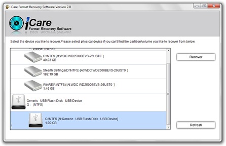 iCare unformat