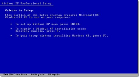 Windows התקנת XP מקצועית