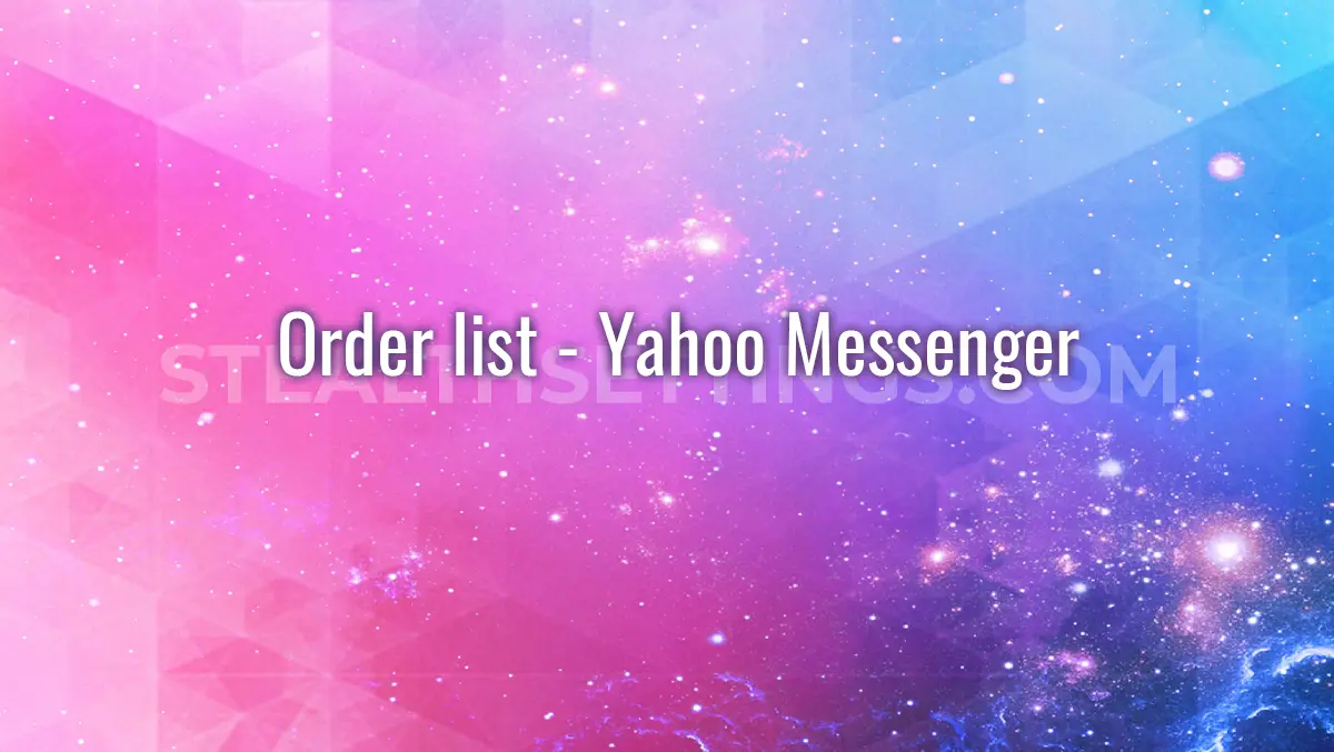 Order list - Yahoo Messenger