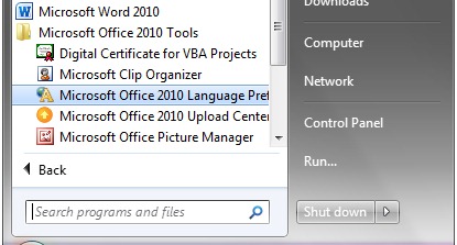 Office Language Preferences