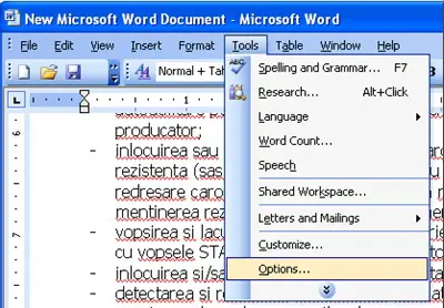 How to remove red underlines in Microsoft Word