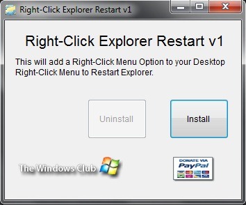 клацніть правою кнопкою миші_explorer_restart