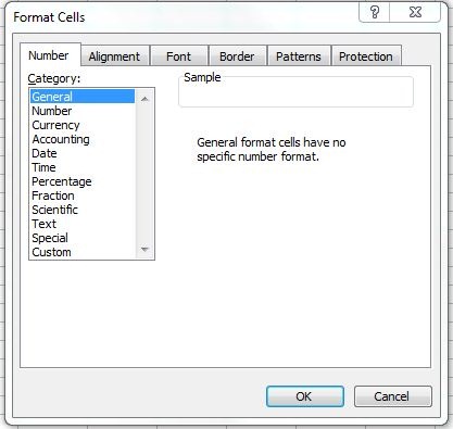 Format cells