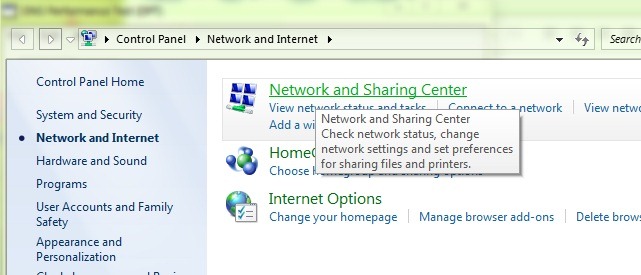 network-and-sharing center