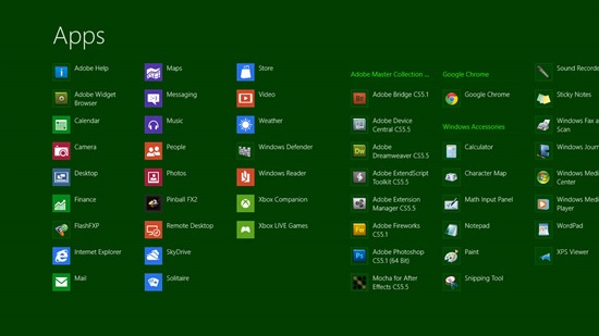 Εφαρμογές εκκίνησης σελίδας Windows 8
