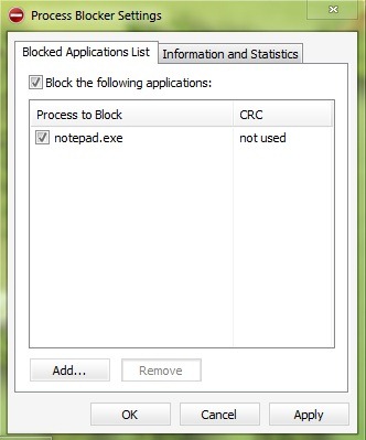 блокер на процеси-settings