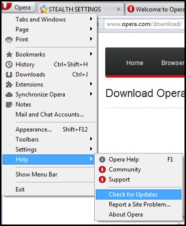 Opera Opdatering 12.02
