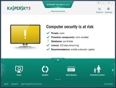 通知を無効にする方法データベースにkasperskyアンチウイルスのデータがありません Stealth Settings