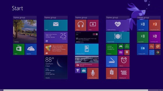 windows8.1 - úvodní obrazovka
