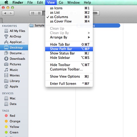 finder show file path