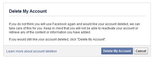 حذف حساب الفيسبوك-