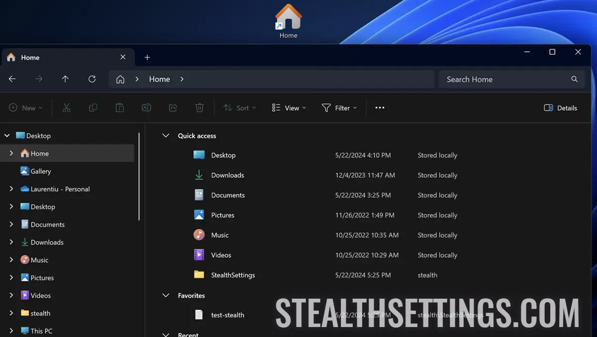 Home Folder in Windows 11