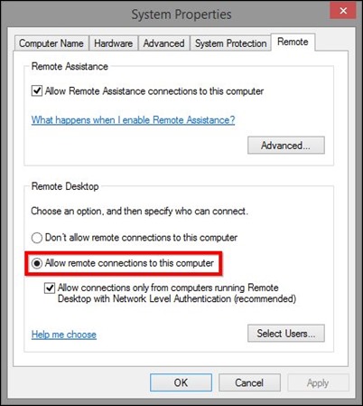 enable remote desktop from computer management