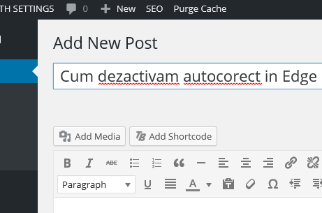 Autokorekta Edge Przeglądarka.