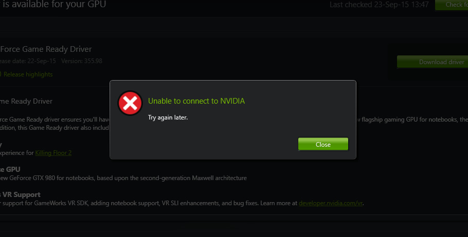 如何修复geforce Experience更新error 无法连接到nvidia 稍后再试 最佳操作方法