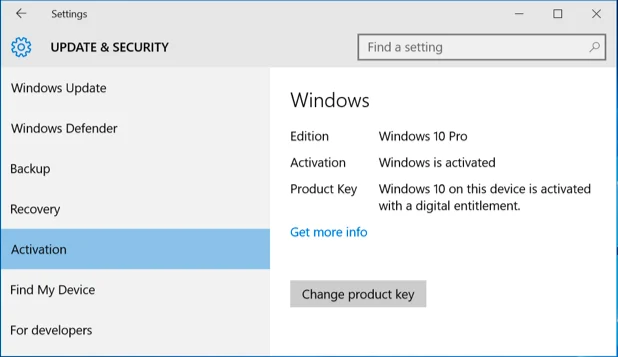 Cambiar la clave de producto-windows-10
