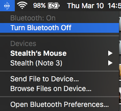 Turn ON / OFF Bluetooth