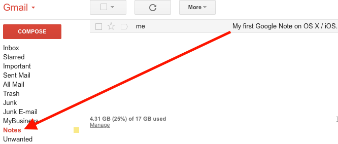 Gmail Notes