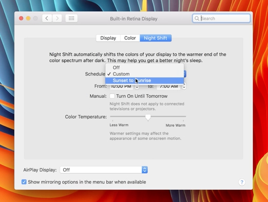 macOS Sierra 10.12.4 Öö Shift Sinine koopia