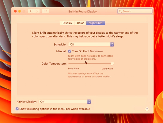 macOS Sierra 10.12.4 Öö shift Punane koopia