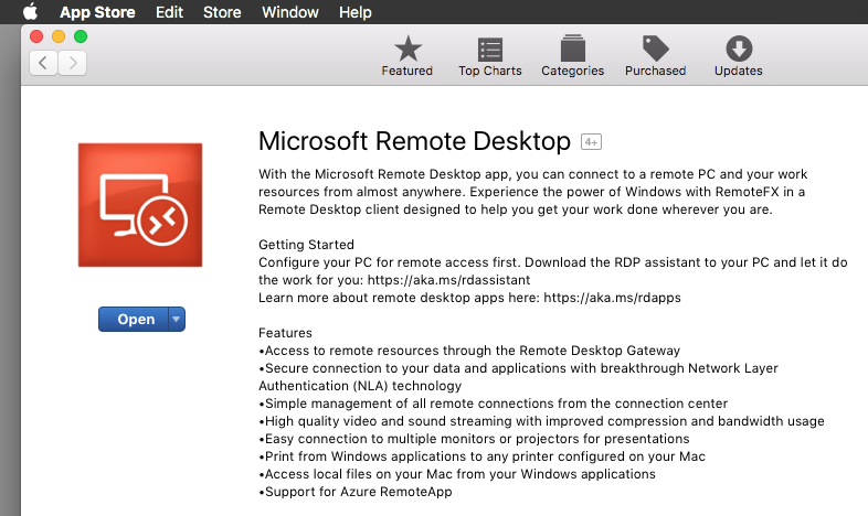 microsoft remote desktop connection app