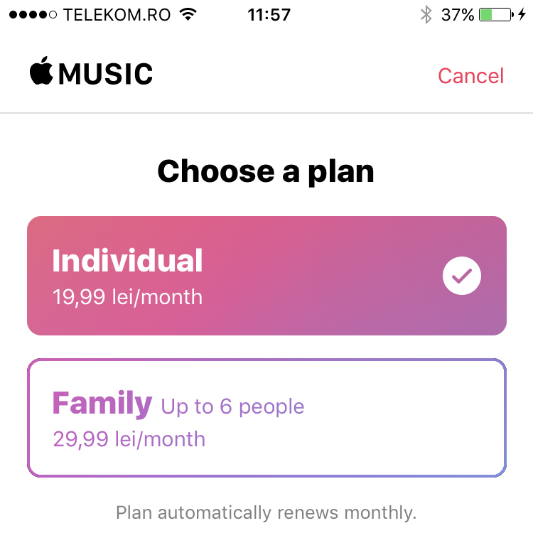 Apple Hudební plány