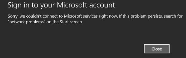 error Prihlásiť sa windows 8.1