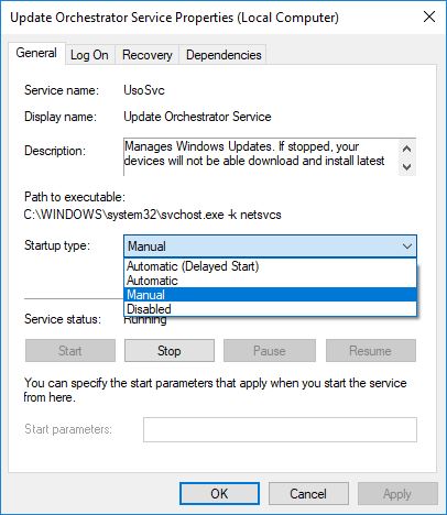 update orchestrator service windows 10