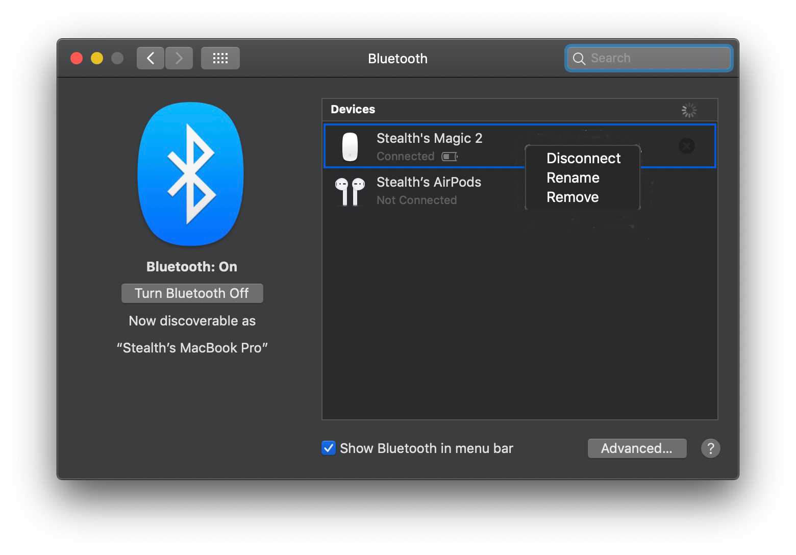 How Do We Change The Name Of A Bluetooth Device Apple Magic Mouse In Windows 7 8 8 1 Or Windows 10 Rename Bluetooth Device Stealth Settings