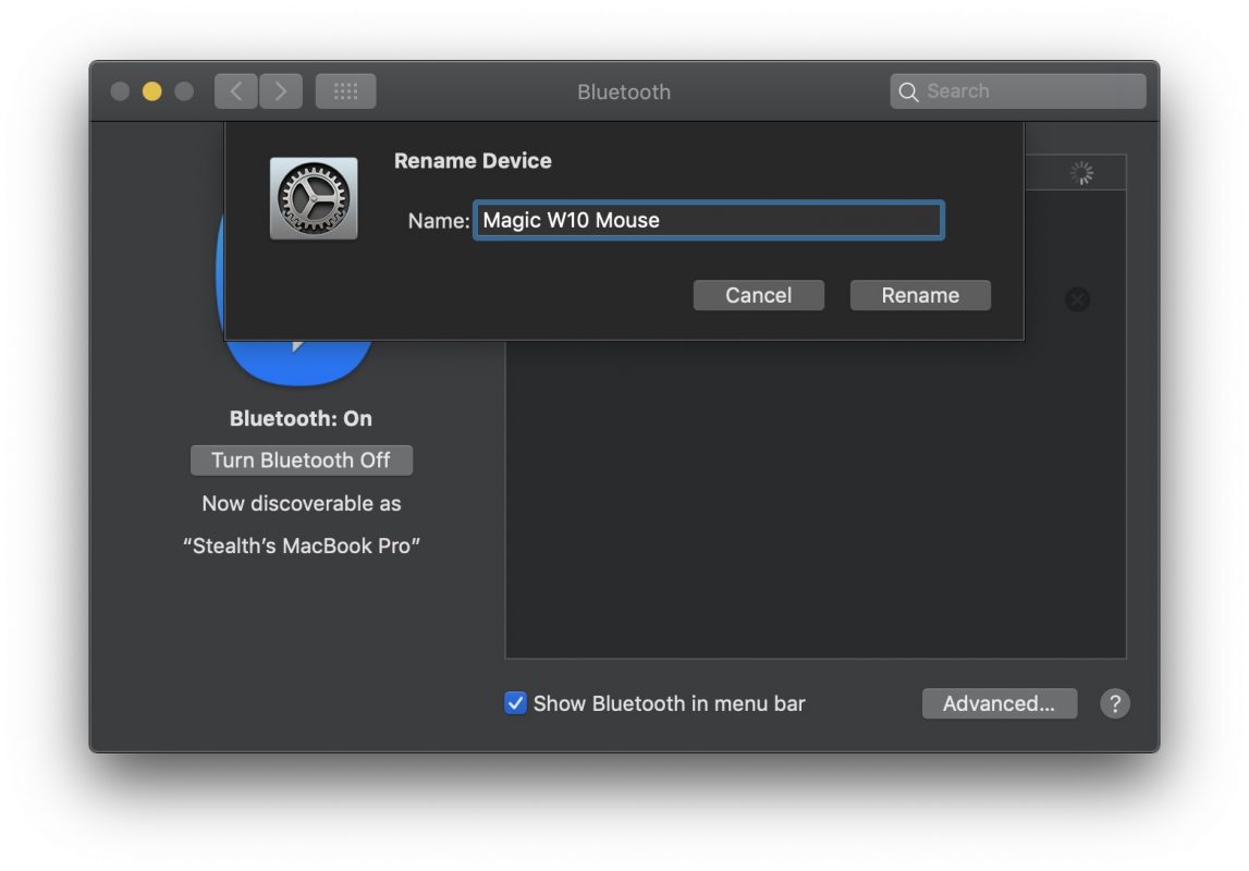 Bluetoothデバイスの名前を変更する方法 Apple マジックマウス Windows 7 8 8 1または Windows 10 Bluetoothデバイスの名前を変更 Stealth Settings