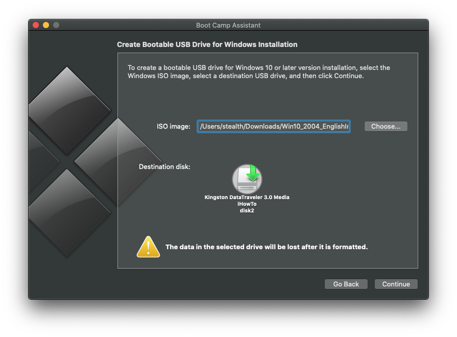 Sélectionnez ISO Windows 10 USB Mac 3