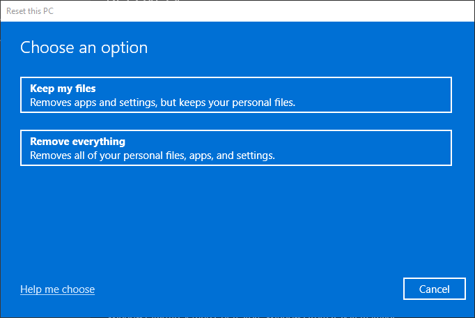 Az engedély átruházásának módja Windows - PC reset