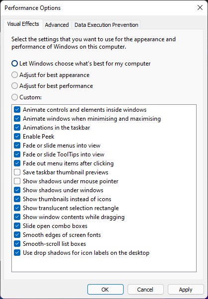 Performance Options