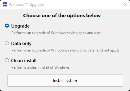 inštalatér Windows 11 na MacRezervovať s Windows11 Nástroj na inováciu.